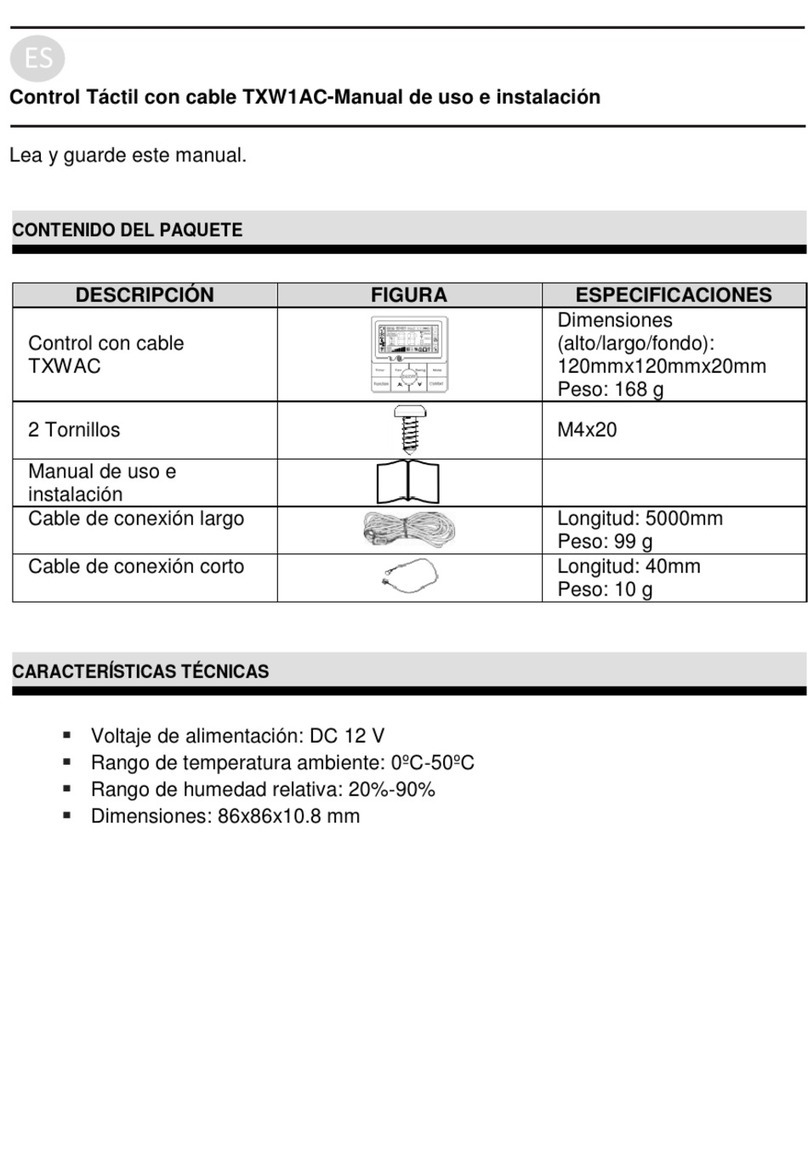 Baxi TXW1AC Operating manual
