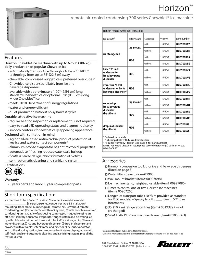 Follett Horizon HCD700RHT User manual
