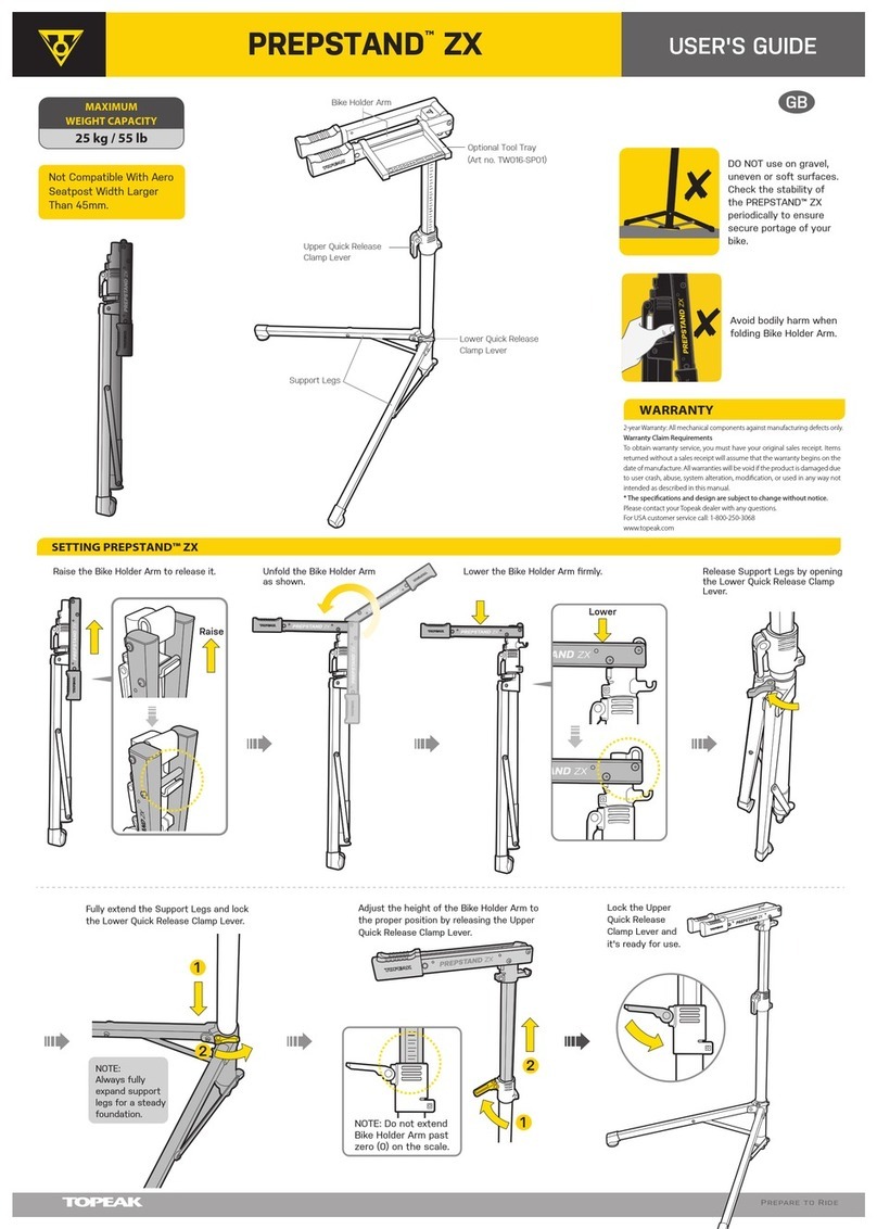 Topeak PREPSTAND ZX user guide