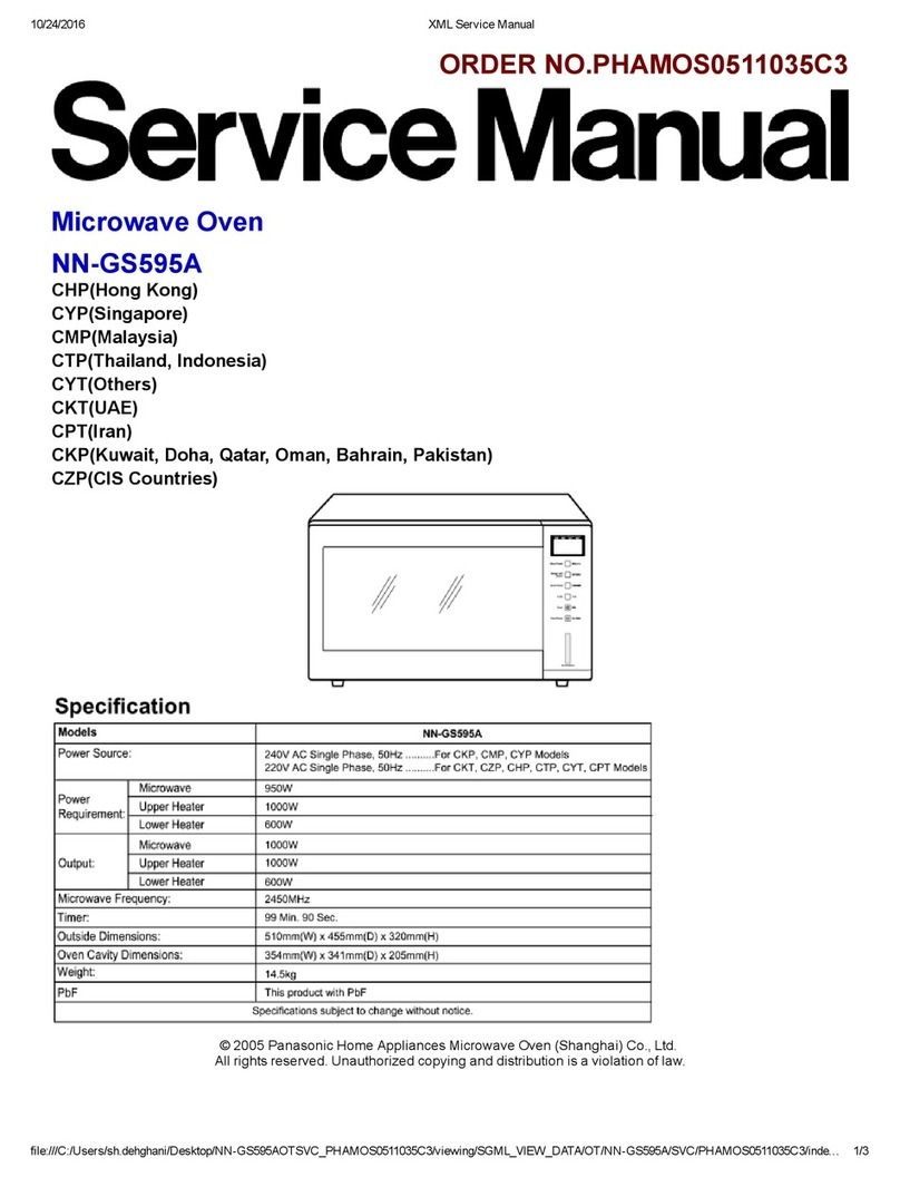 Panasonic NN-GS595A Service manual