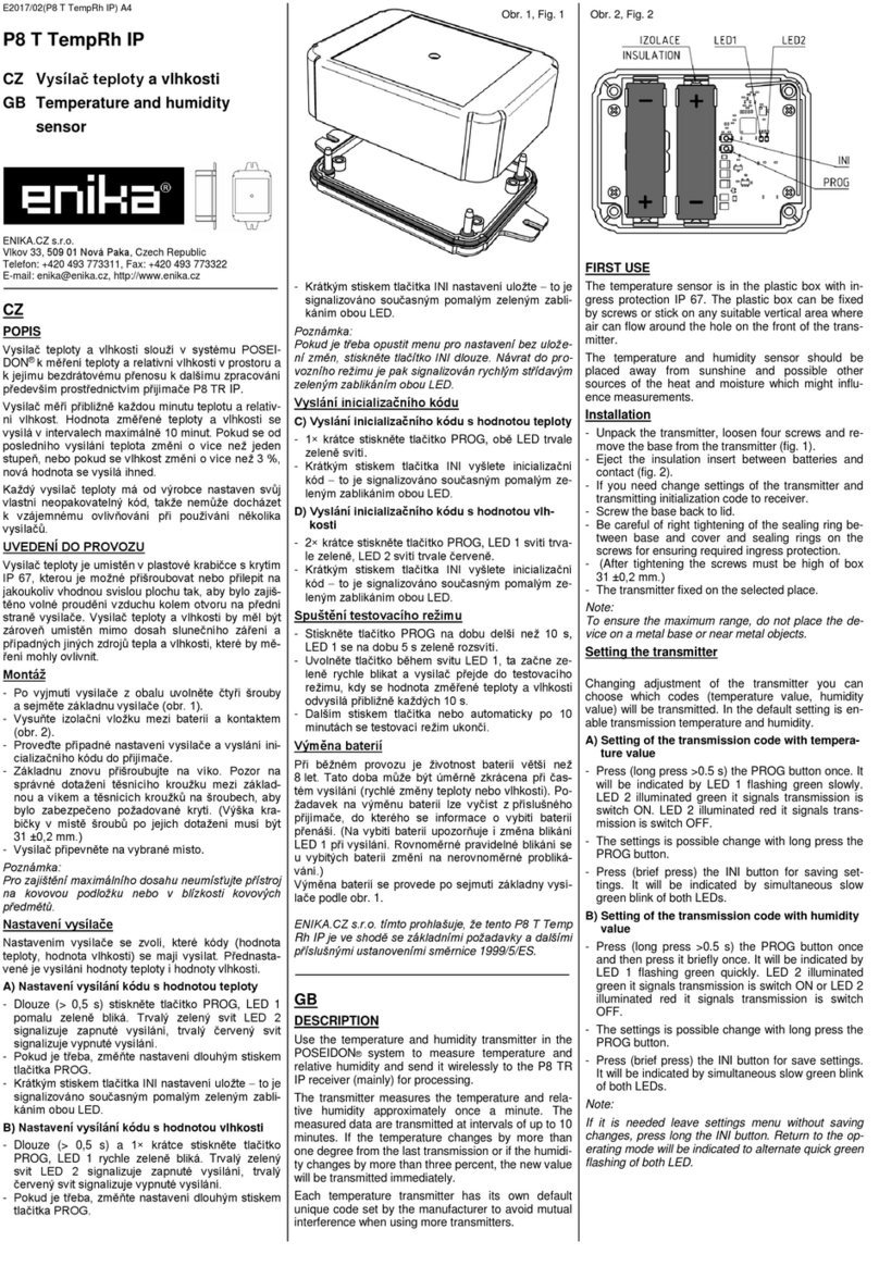 enika P8 T TempRh IP quick start guide
