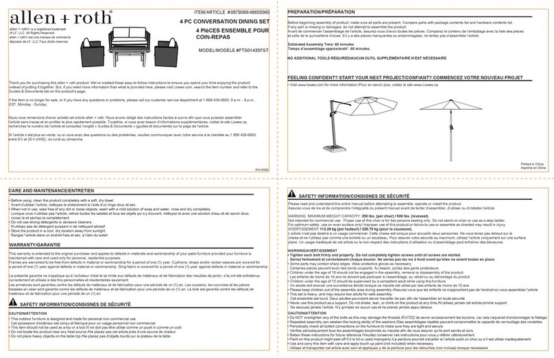 LF allen+roth FTS01435FST Quick reference guide