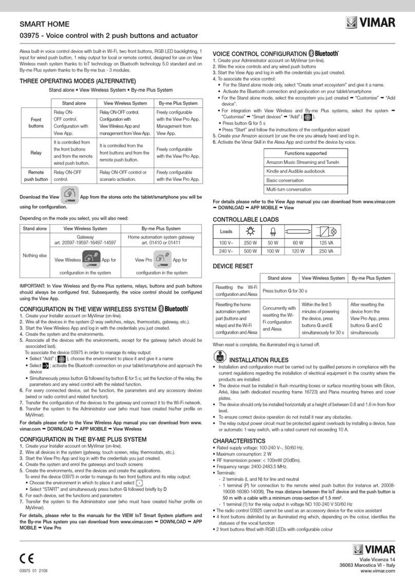 Vimar 03975 User manual