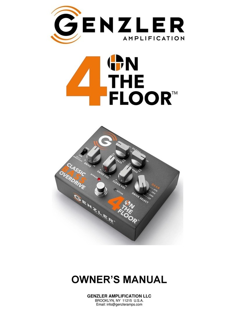 GENZLER 4 ON THE FLOOR Classic Bass Overdrive User manual