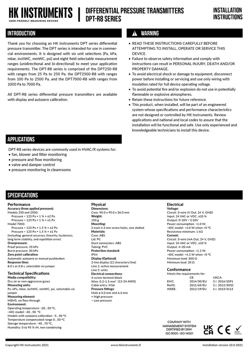 HK Instruments DPT-R8 Series User manual HK Instruments DPT-R8 Series User manual