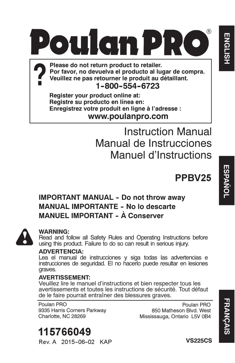 Poulan Pro PPBV25 instruction manual