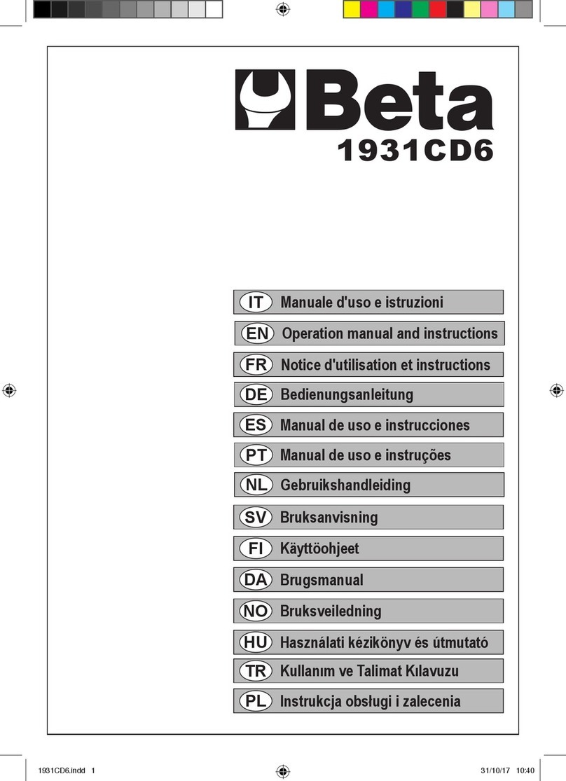 Beta 1931CD6 Operation manual and instructions