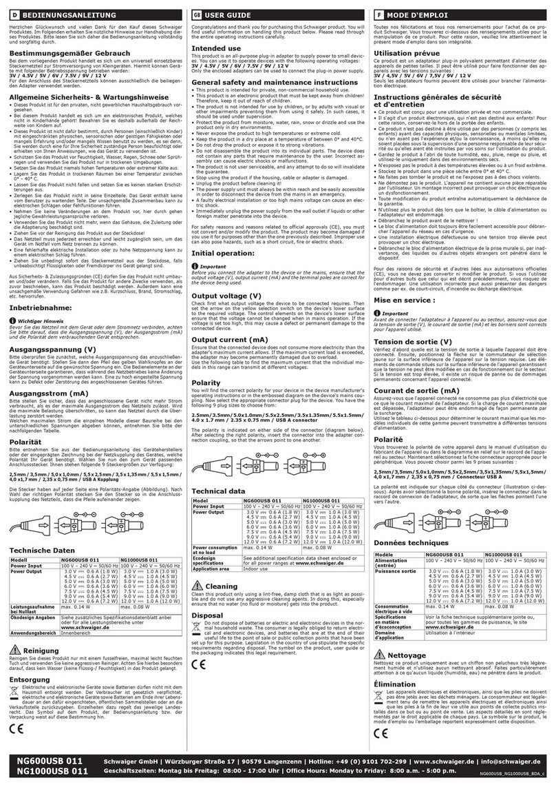 Schwaiger NG600USB 011 user guide