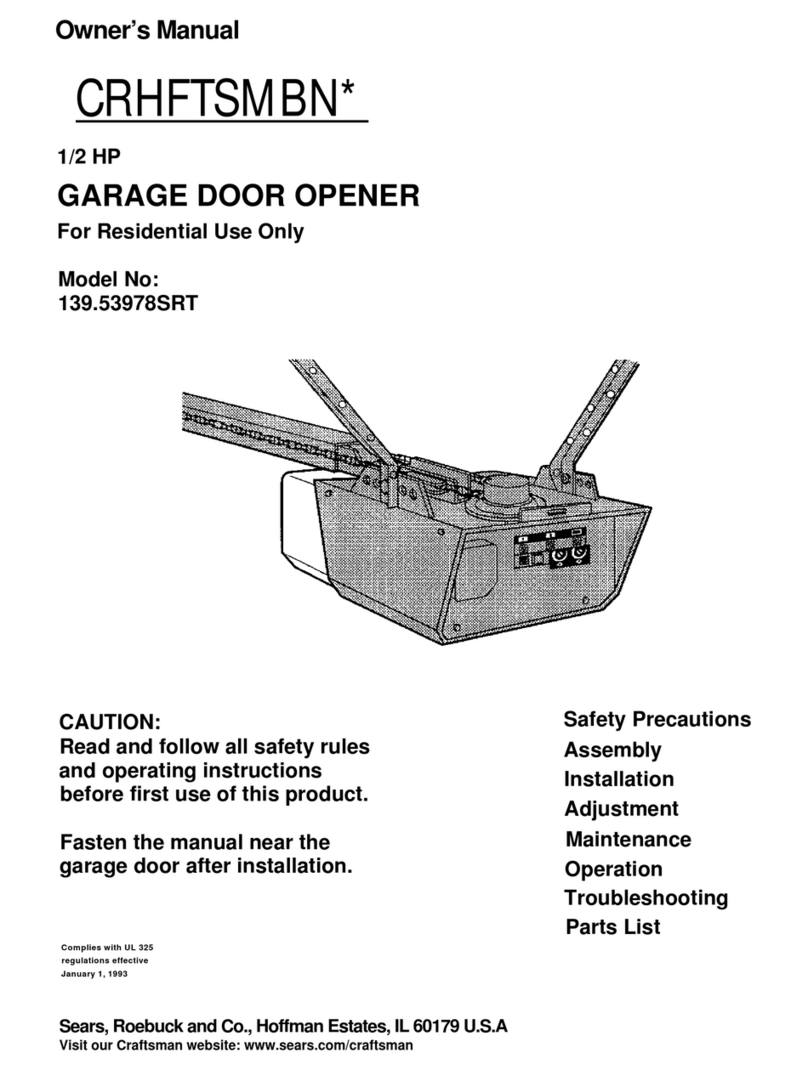 Sears CRHFTSMBN Series owner's manual