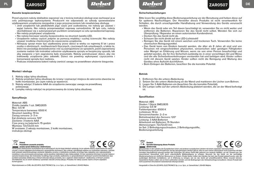 Rebel ZAR0507 quick start guide