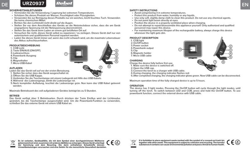 Rebel URZ0937 quick start guide
