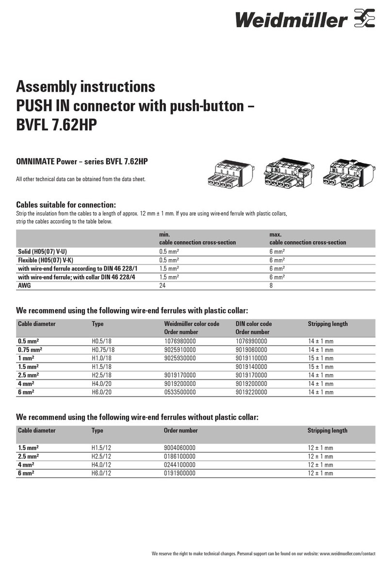 Weidmüller BVFL 7.62HP Series Assembly instructions