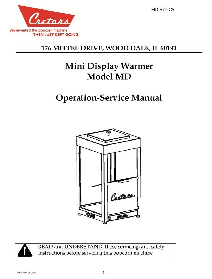 Cretors MD Series Operation & service manual