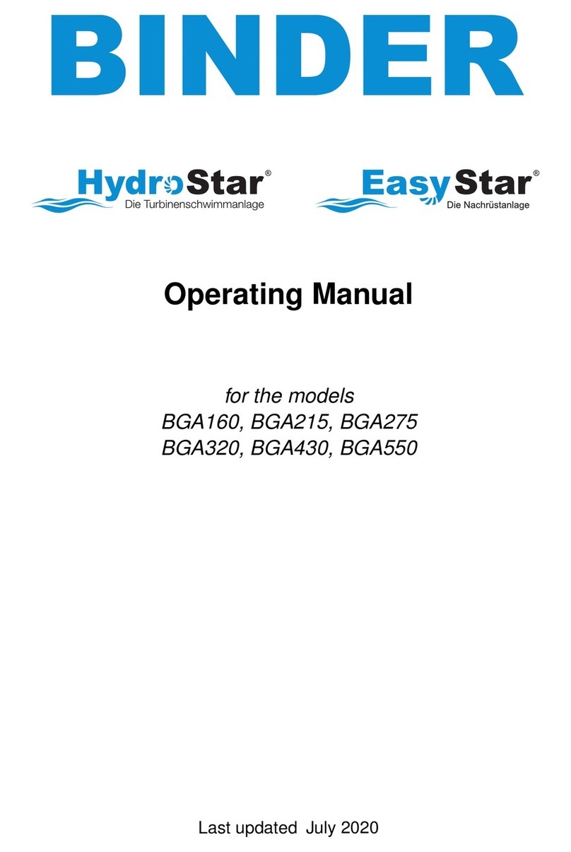 Binder HydroStar BGA 160 operating manual