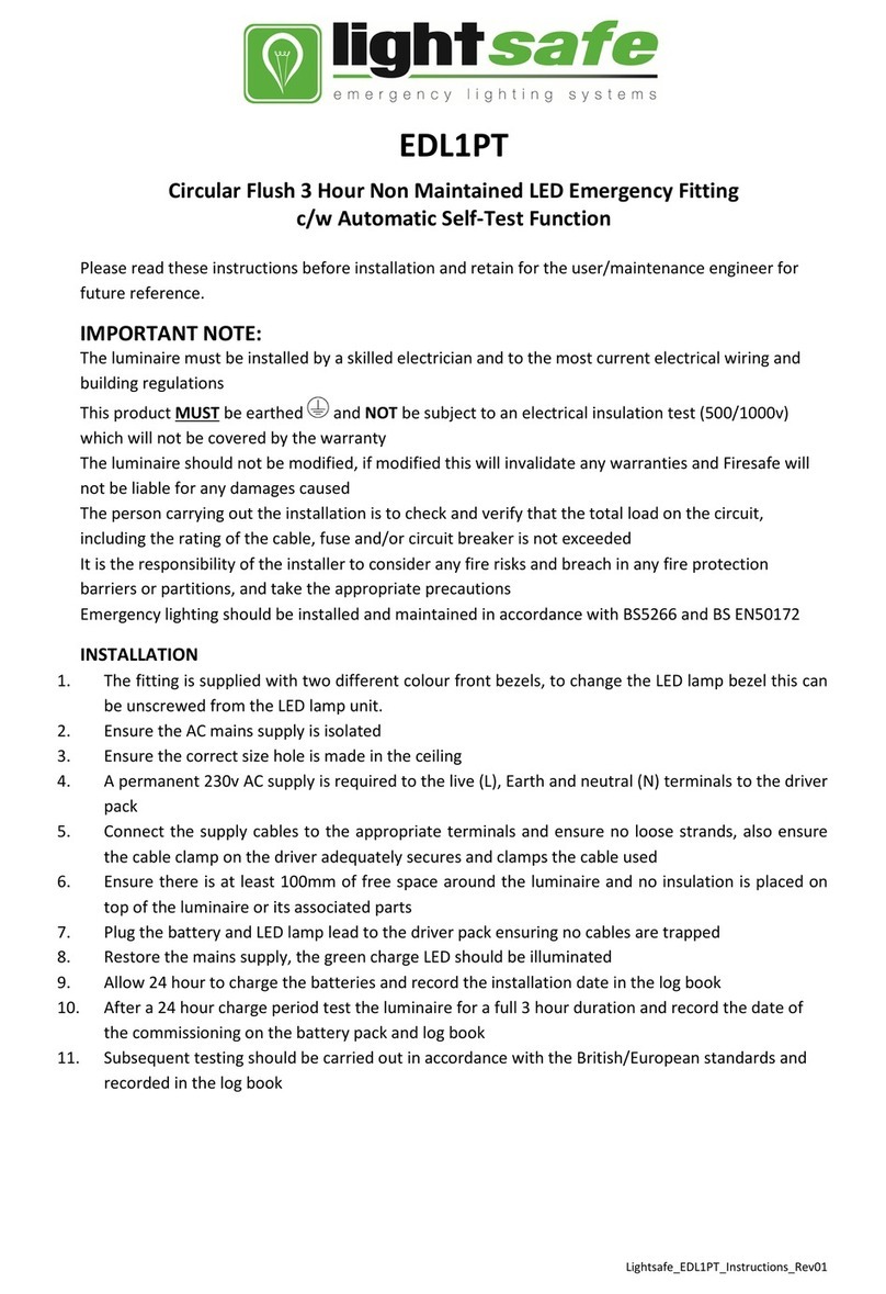 LIGHTSAFE EDL1PT quick start guide