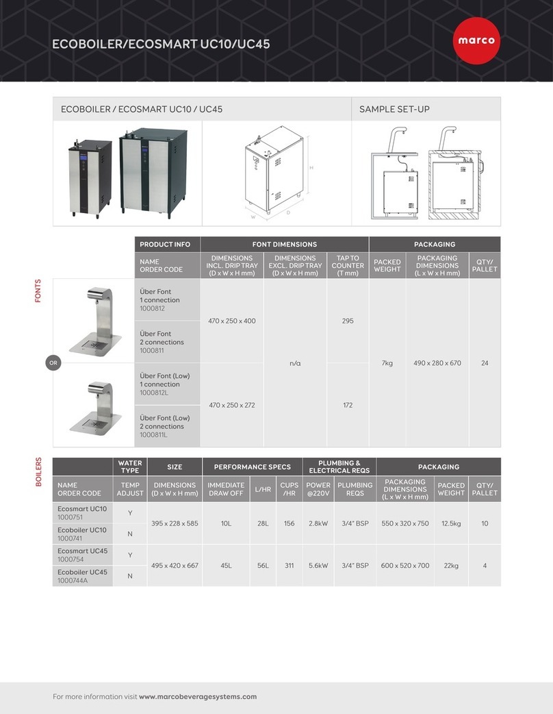 Marco ECOBOILER UC10 quick start guide