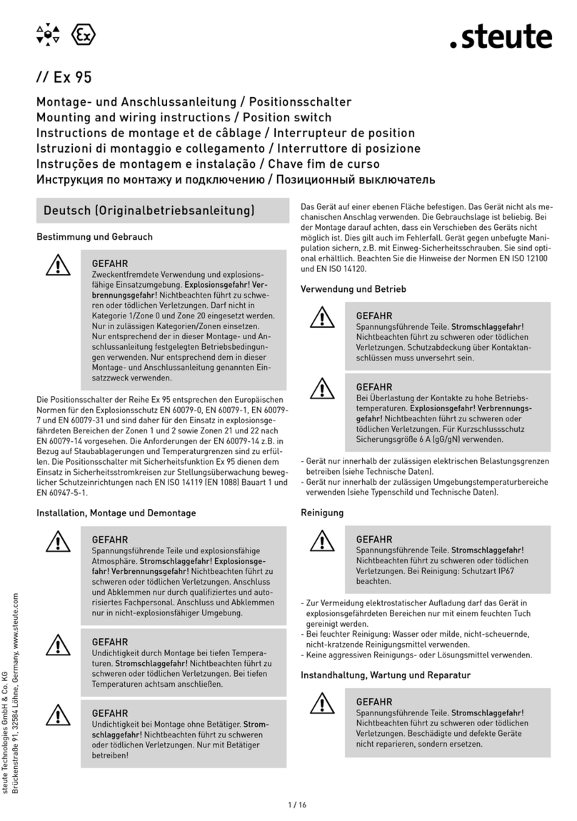 steute Ex 95 Programming manual