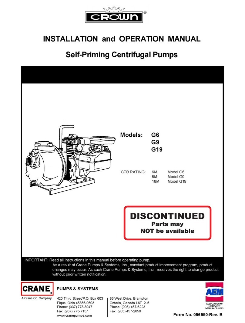 Crown G6 Installation and operation manual