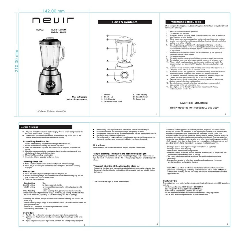 Nevir NVR-8410 BVM User manual