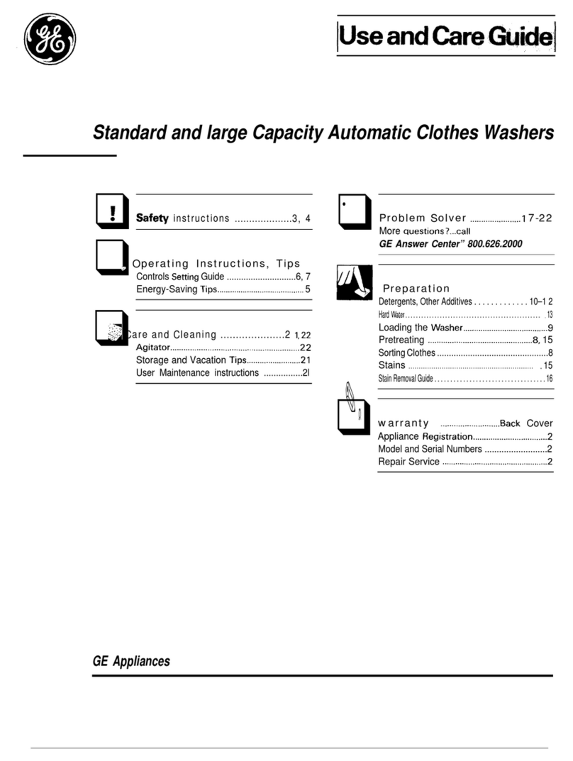 GE WWA8480BAL Use and care guide