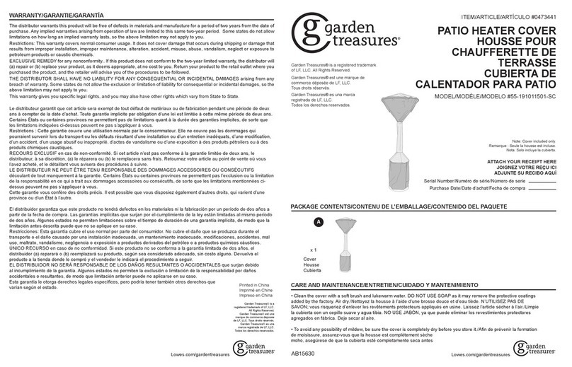 Garden Treasures 55-191011501-SC quick guide Garden Treasures 55-191011501-SC quick guide