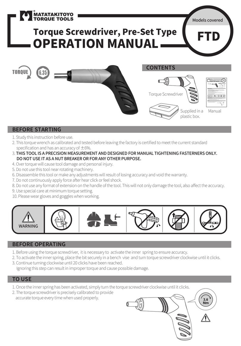 Matatakitoyo Torque Tools FTD Operation manual Matatakitoyo Torque Tools FTD Operation manual