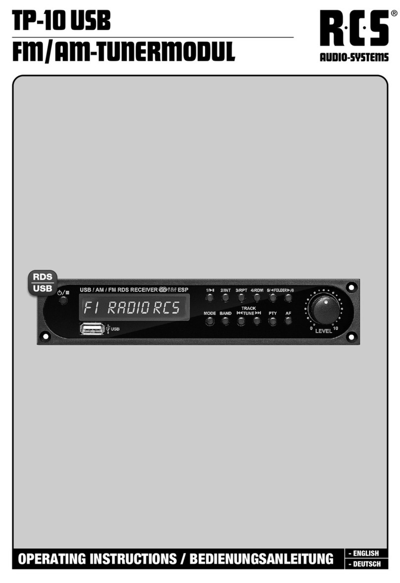 RCS AUDIO-SYSTEMS TP-10 USB operating instructions