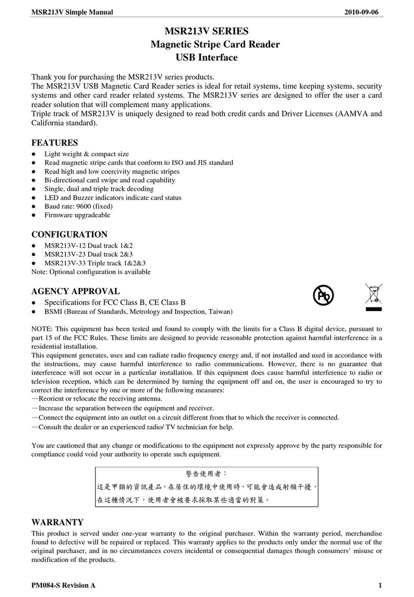 UIC MSR213V Series Simple manual