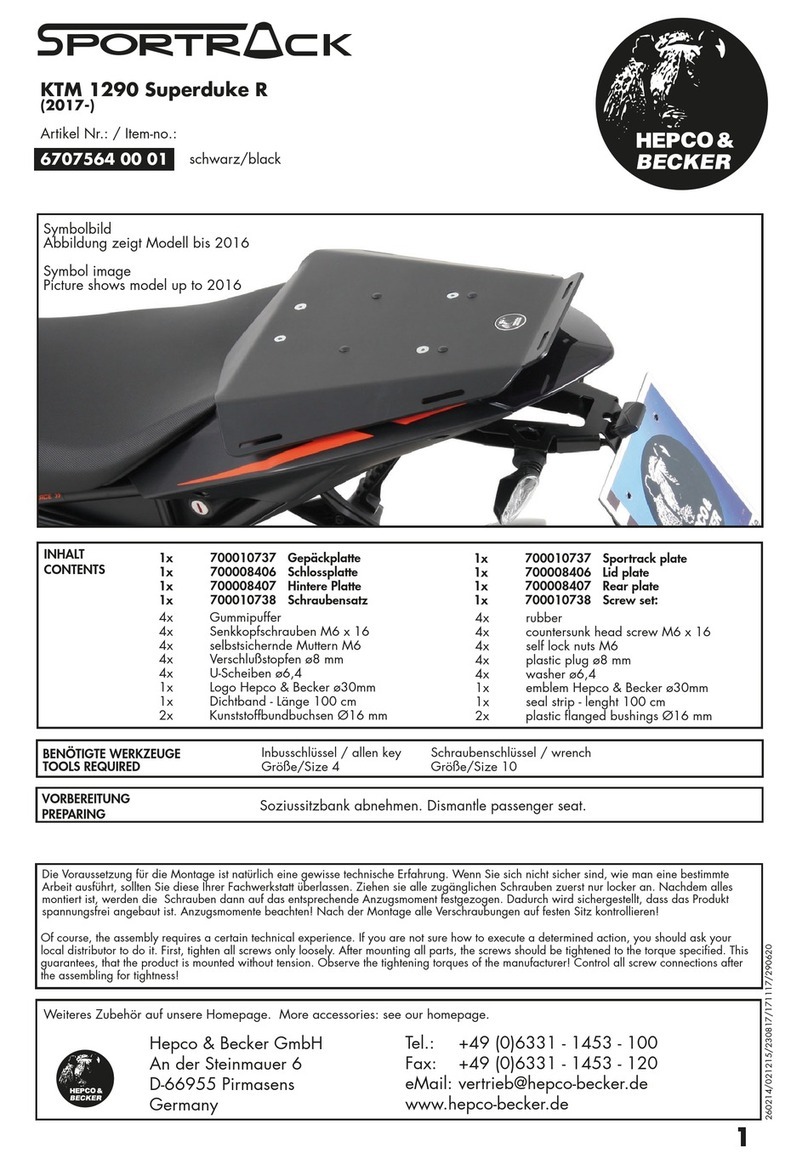 hepco & becker SPORTRACK 6707564 00 01 quick start guide