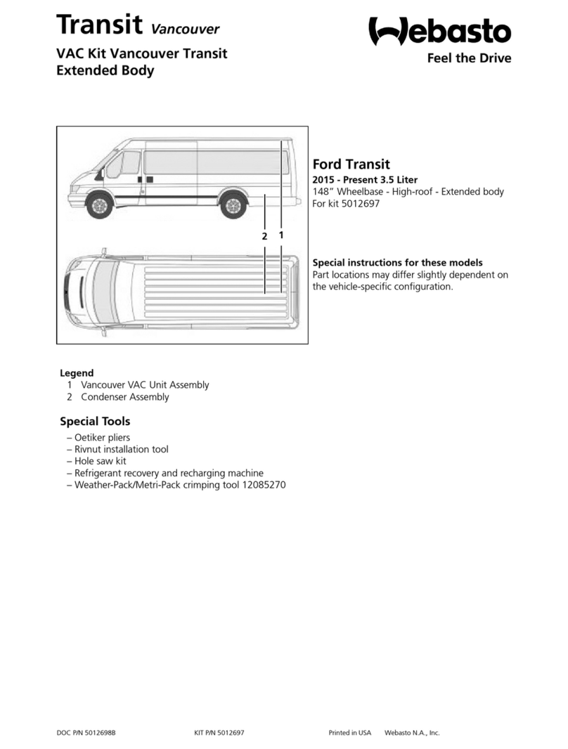 Webasto Transit Vancouver Extended Body User manual