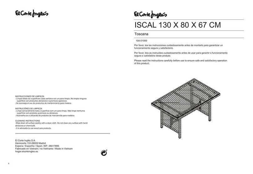 El Corte Inglés Toscana 104-01000 Assembly instructions