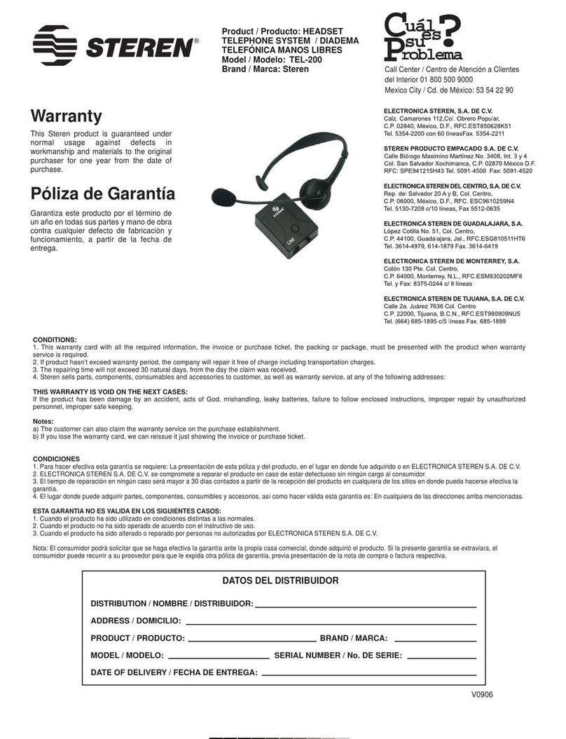 Steren TEL-200 instruction manual
