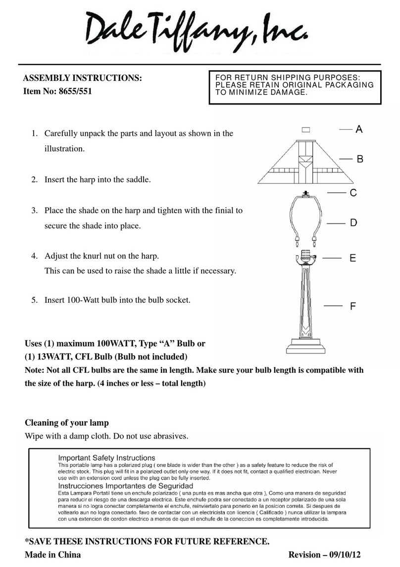 Dale Tiffany 8655/551 Assembly instructions