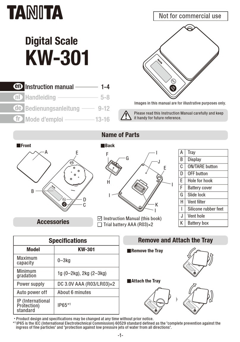 Tanita KW-301 User manual