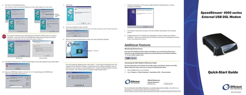 Efficient Networks SpeedStream 4000 Series quick start guide