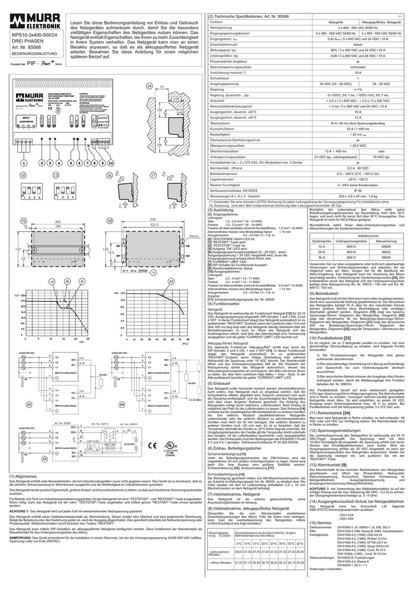 Murrelektronik 85066 operating instructions