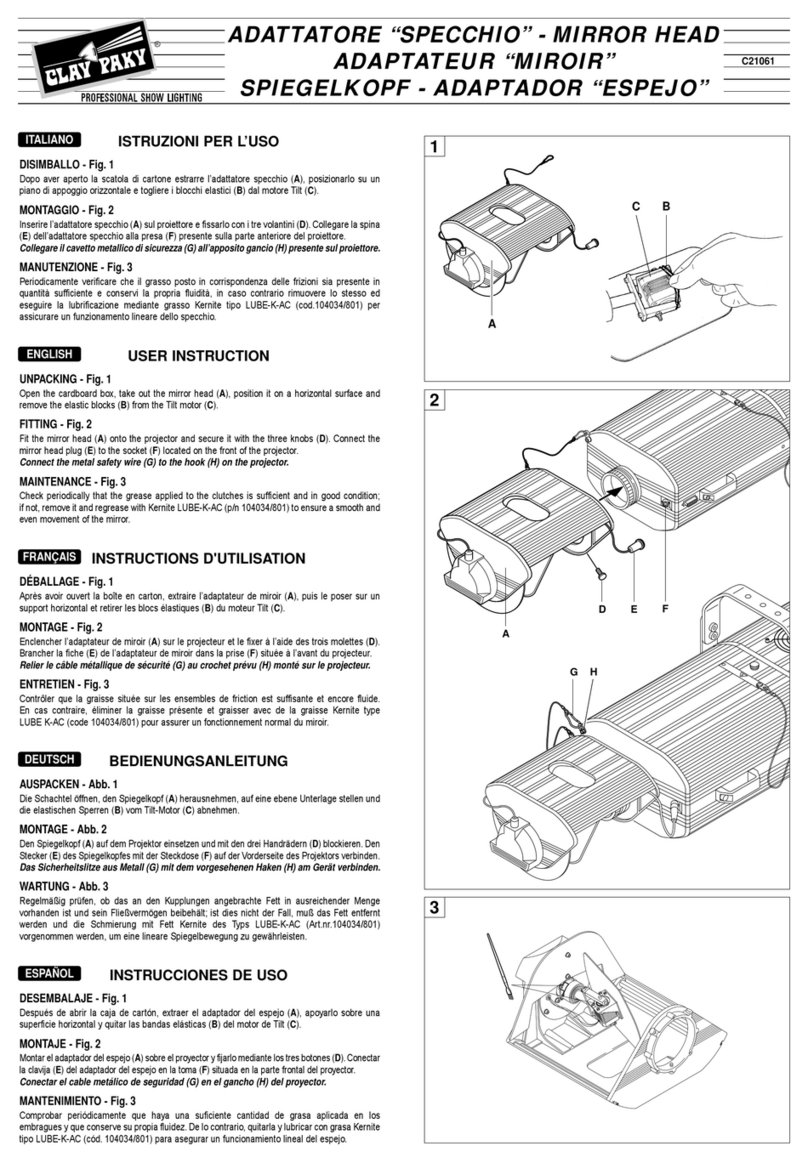 Claypaky C21061 Installation instructions