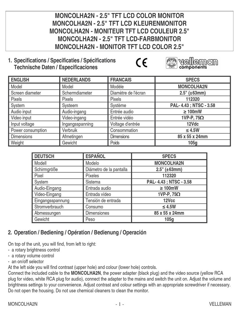 Velleman MONCOLHA2N User manual