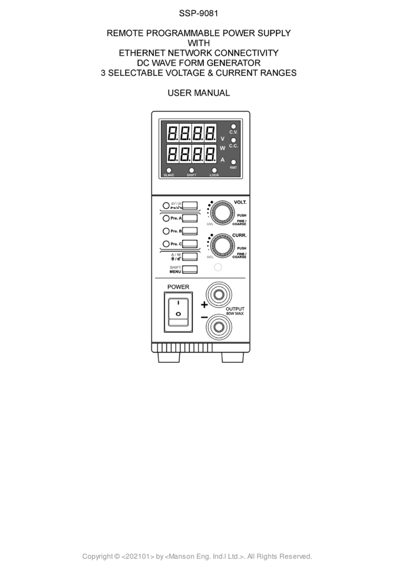 Manson Engineering Industrial SSP-9081 user manual