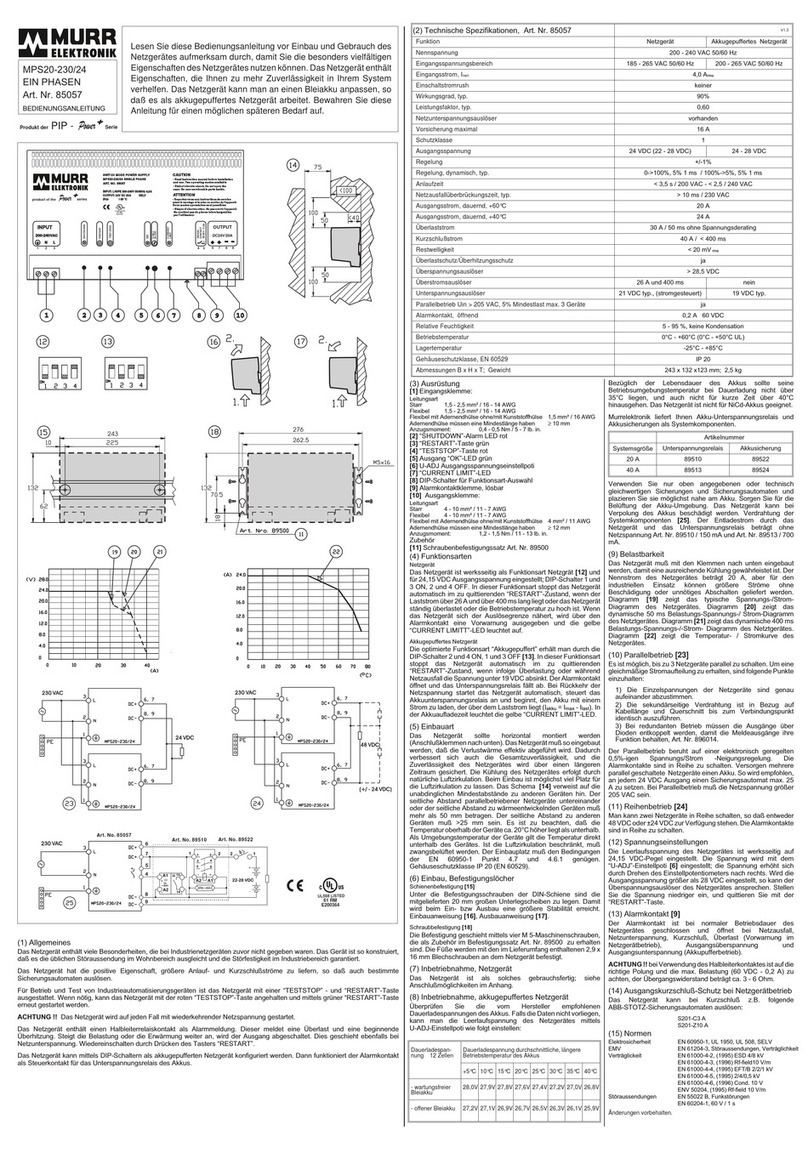 Murrelektronik 85057 operating instructions