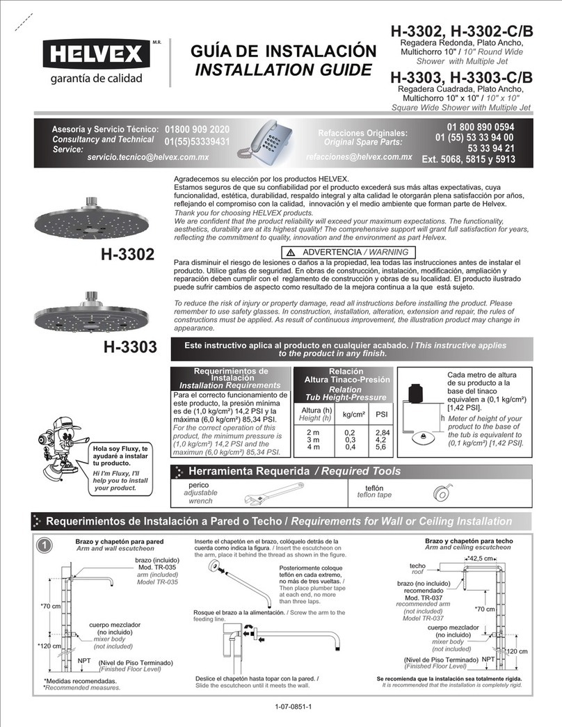 Helvex H-3302 installation guide Helvex H-3302 installation guide