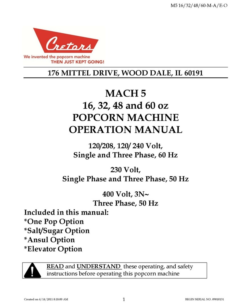 Cretors MACH 5 M516 Series Operation manual