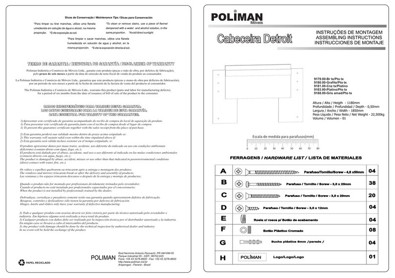 Poliman Moveis 9179.00 Installation guide