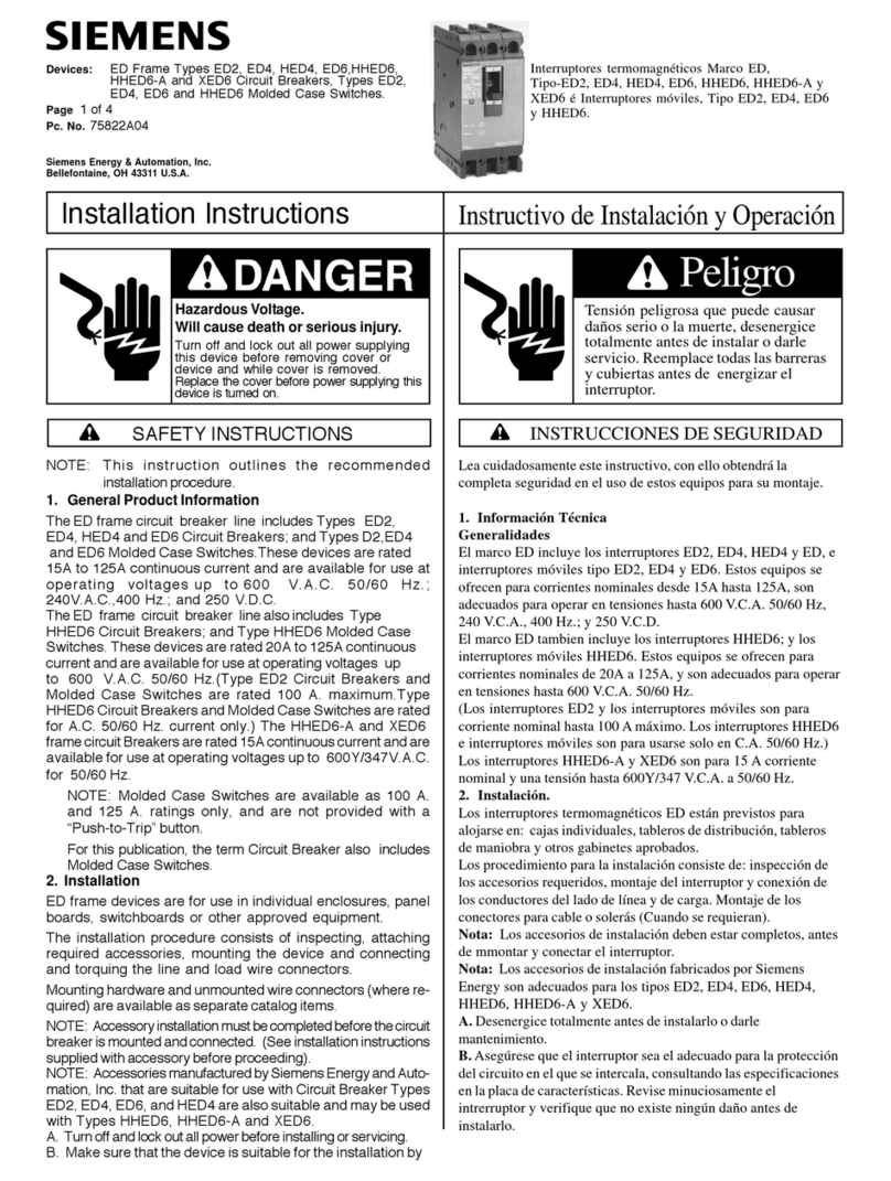 Siemens ED2 installation instructions