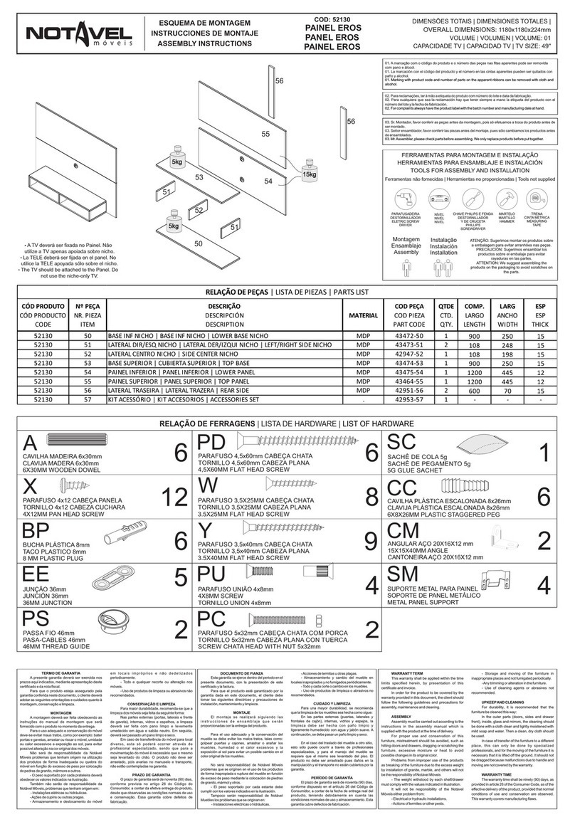 Notável Móveis EROS 52130 Assembly instructions