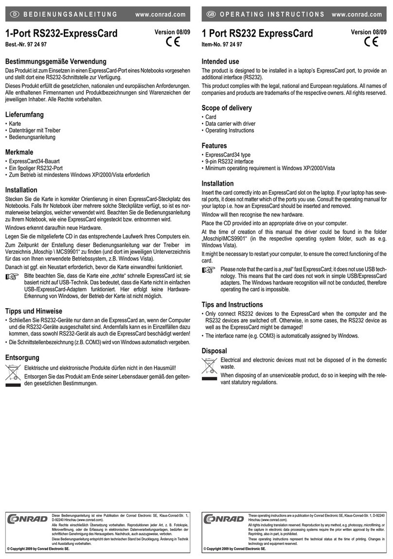 Conrad 97 24 97 operating instructions