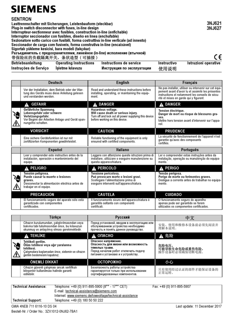 Siemens 3NJ621 User manual