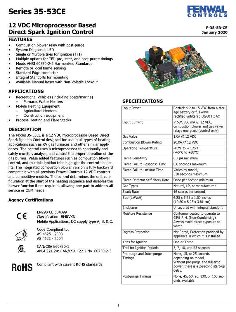 Fenwal Controls 35-53CE Series quick start guide