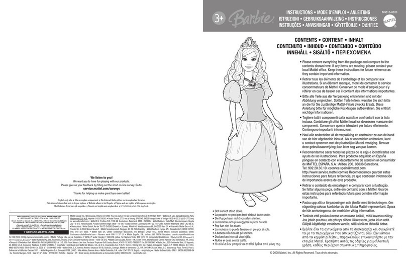 Mattel Barie instructions