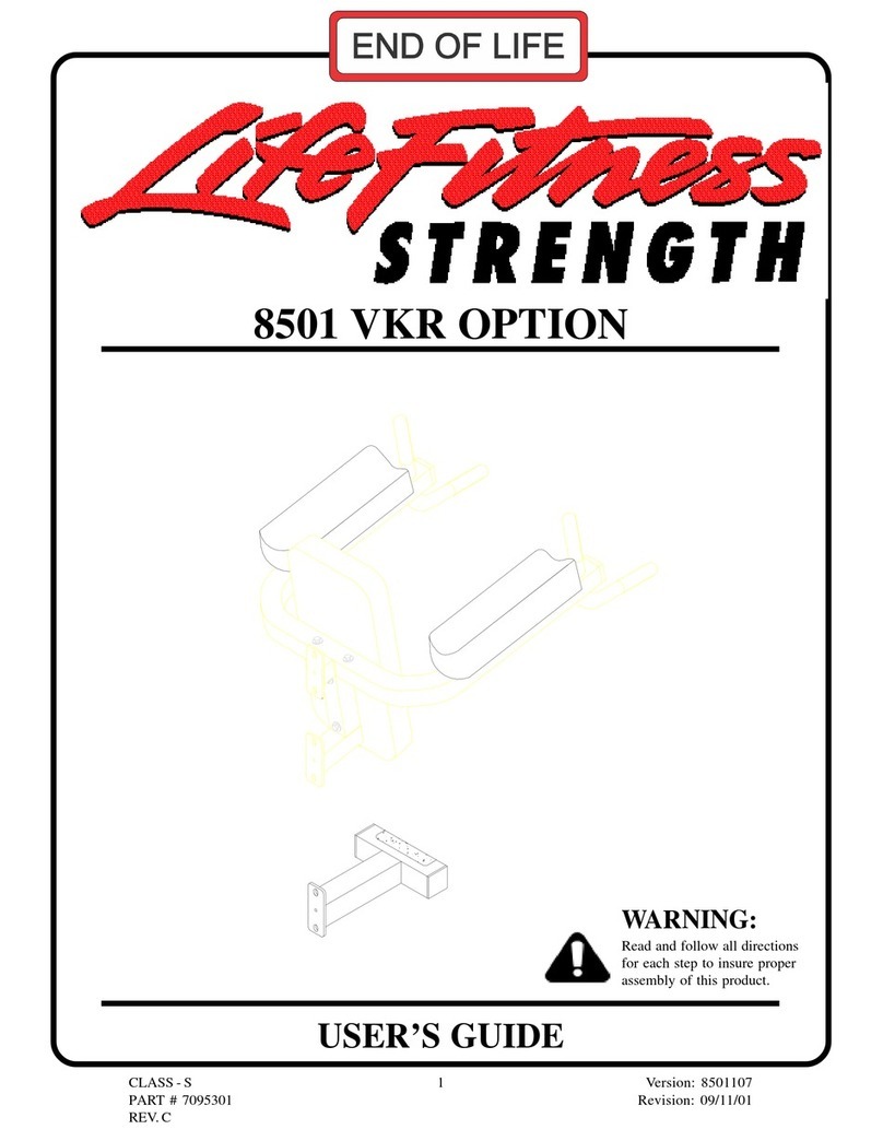 Life Fitness Strength 8501 VKR OPTION user guide